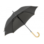 Зонт-трость 1134 Okobrella с деревянной ручкой и куполом из переработанного пластика, серый, фото 1