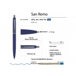 Ручка металлическая шариковая San Remo, 1,0мм, синие чернила, ярко-синий, фото 2