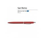 Ручка SAN REMO шариковая, автоматическая, красный  металлический корпус 1.00 мм, синяя, фото 1