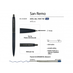 Ручка SAN REMO шариковая, автоматическая, темно-синий металлический корпус 1.00 мм, синяя, фото 2