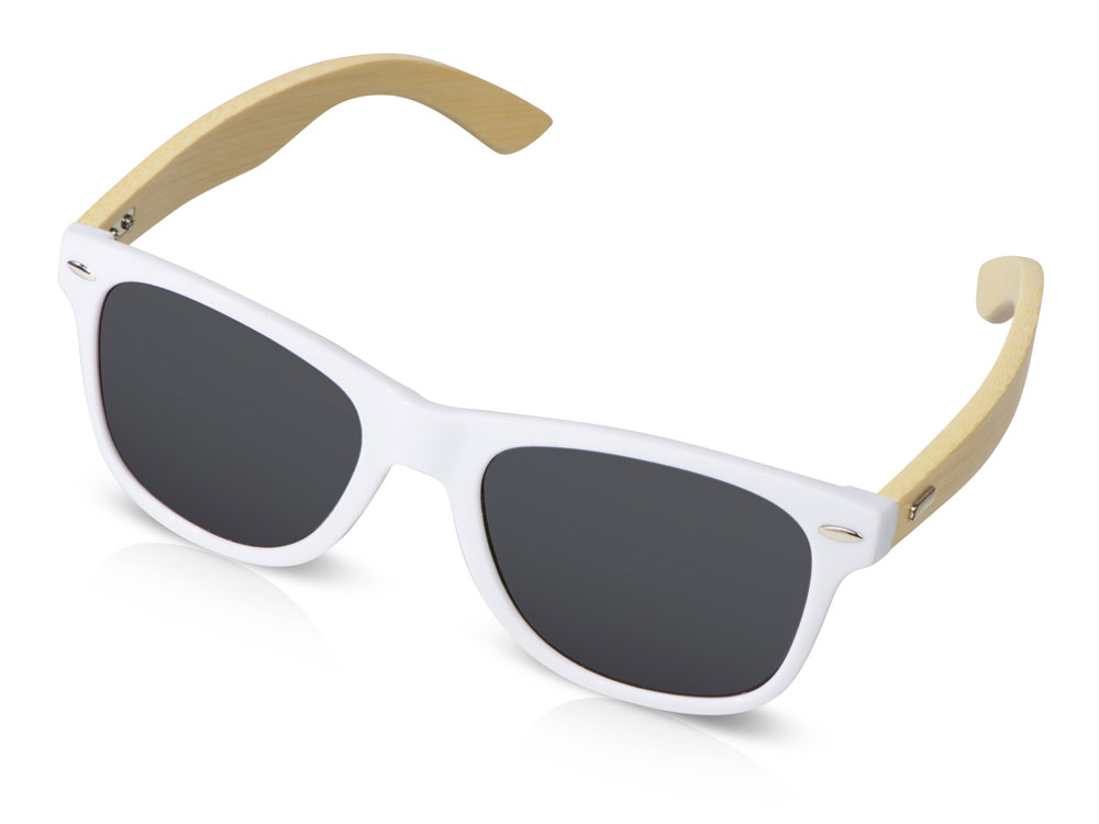 Солнцезащитные очки Rockwood с бамбуковыми дужками в сером футляре, белый - купить оптом