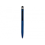 Ручка-стилус пластиковая шариковая Poke, синий/черный, фото 1