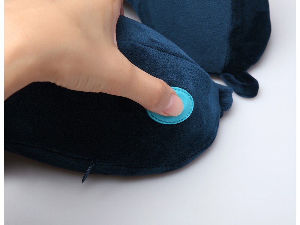 Подушка для путешествий со встроенным массажером Massage Tranquility Pillow, синий - купить оптом