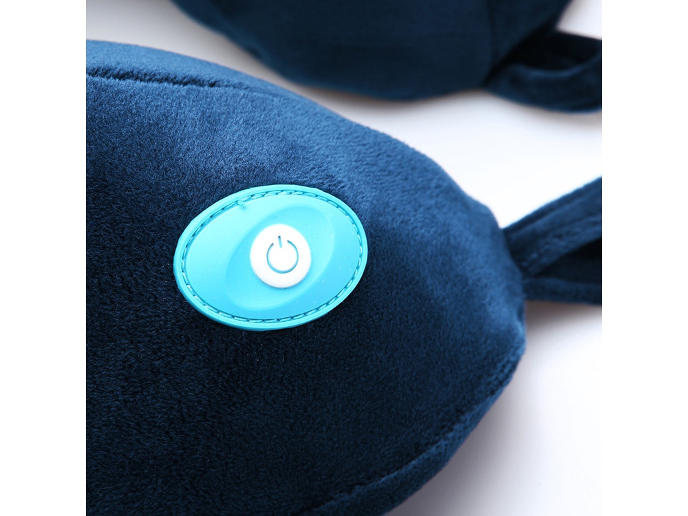 Подушка для путешествий со встроенным массажером Massage Tranquility Pillow, синий - купить оптом