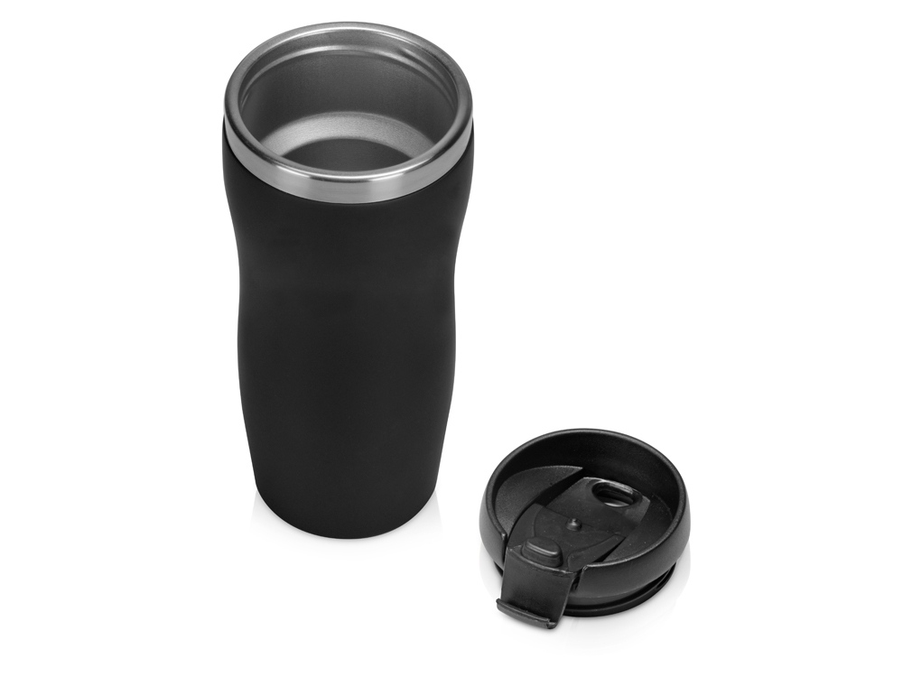 Термокружка Mony Steel 350 мл, soft touch, черный (Р) - купить оптом