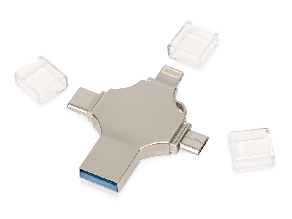 USB-флешка 3.0 на 32 Гб 4-в-1 Ultra в пакетике, серебристый - купить оптом