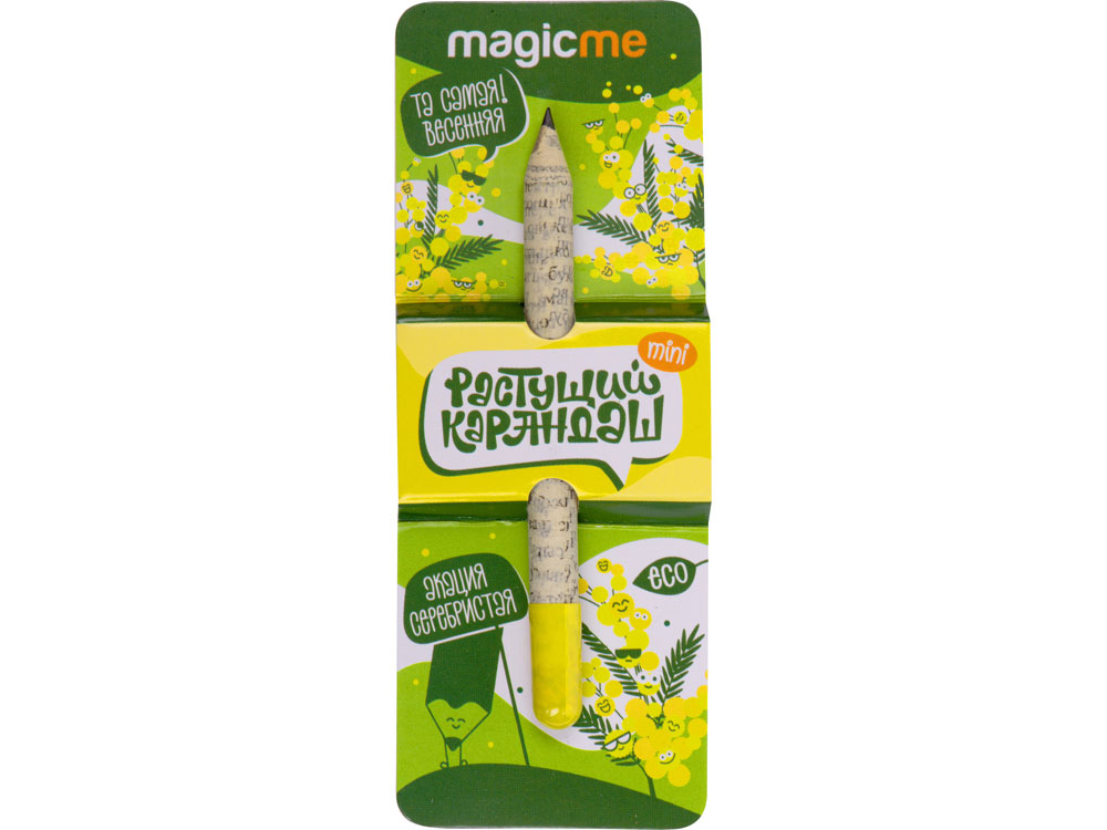Растущий карандаш mini Magicme (1шт) - Акация Серебристая, серый/желтый - купить оптом