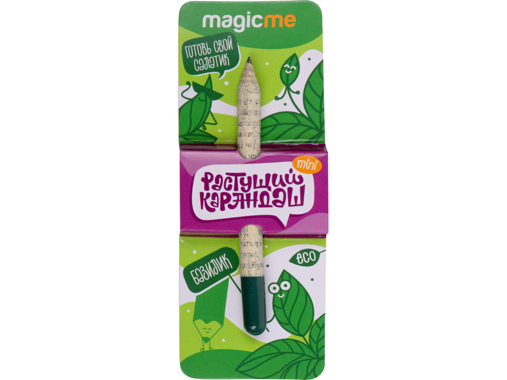 Растущий карандаш mini Magicme (1шт) - Базилик, серый/зеленый - купить оптом