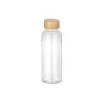 Бутылка из переработанного пластика Kato Bamboo с бамбуковой крышкой, 500 мл, прозрачный