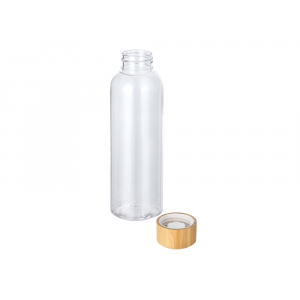 Бутылка из переработанного пластика Kato Bamboo с бамбуковой крышкой, 500 мл, прозрачный - купить оптом