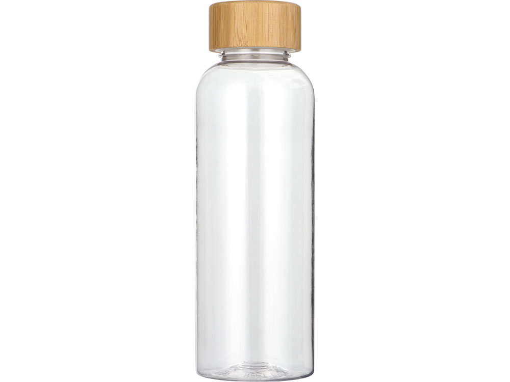 Бутылка из переработанного пластика Kato Bamboo с бамбуковой крышкой, 500 мл, прозрачный - купить оптом