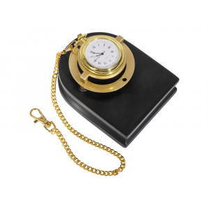 Часы Магистр с цепочкой на деревянной подставке, золотистый/черный (без шильда) - купить оптом