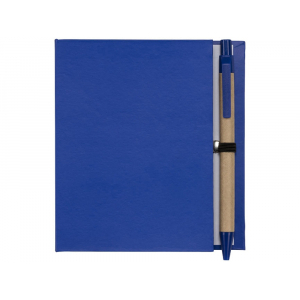 Цветной комбинированный блокнот с ручкой, синий - купить оптом