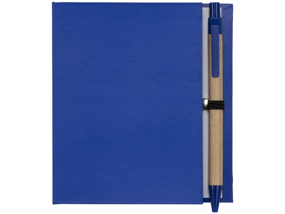 Цветной комбинированный блокнот с ручкой, синий - купить оптом