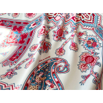 Платок Кавказский скакун, бордовый, голубой, бежевый, фото 2