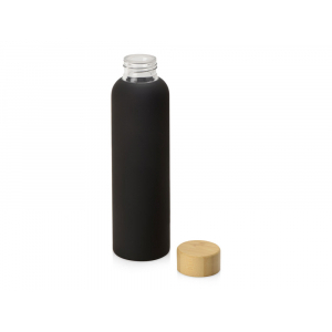 Стеклянная бутылка с бамбуковой крышкой Foggy, 600мл, черный (Р) - купить оптом