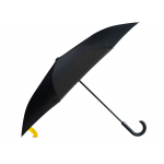 Зонт-трость наоборот Inversa, полуавтомат, черный/желтый (Р), фото 2