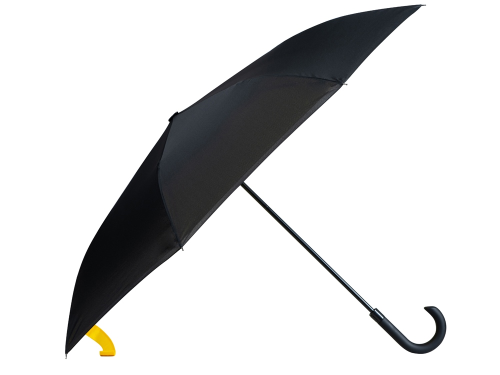 Зонт-трость наоборот Inversa, полуавтомат, черный/желтый (Р) - купить оптом