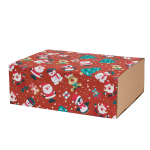 Шубер новогодний "Пингвины" для подарочной коробки 230*170*80 мм - купить оптом