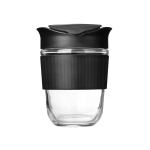 Стеклянный стакан с крышкой GlassGo, черный