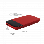Внешний аккумулятор Bplanner Power 3 ST, софт-тач, 10000 mAh (Красный), фото 1