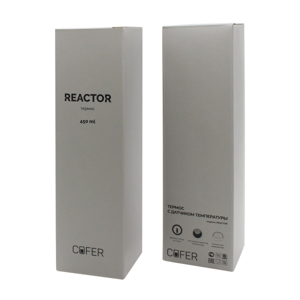 Термос Reactor софт-тач с датчиком температуры (черный) - купить оптом