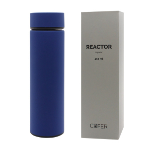 Термос Reactor софт-тач с датчиком температуры (синий) - купить оптом