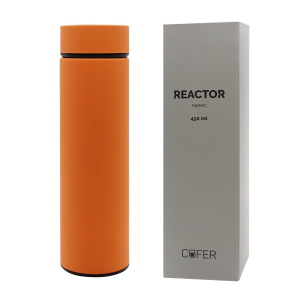 Термос Reactor софт-тач с датчиком температуры (оранжевый) - купить оптом