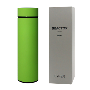 Термос Reactor софт-тач с датчиком температуры (салатовый) - купить оптом