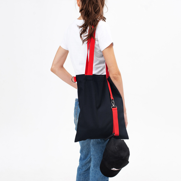 Шоппер Superbag black (чёрный с красным) - купить оптом