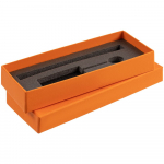 Коробка Notes с ложементом для ручки и флешки, оранжевая, фото 1