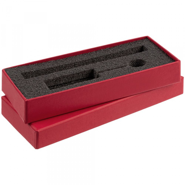 Коробка Notes с ложементом для ручки и флешки, красная - купить оптом