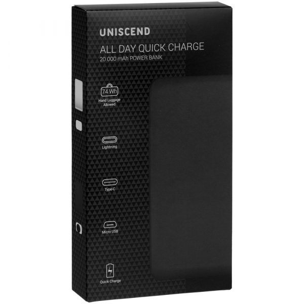 Аккумулятор Uniscend All Day Compact PD 20000 мAч, белый - купить оптом