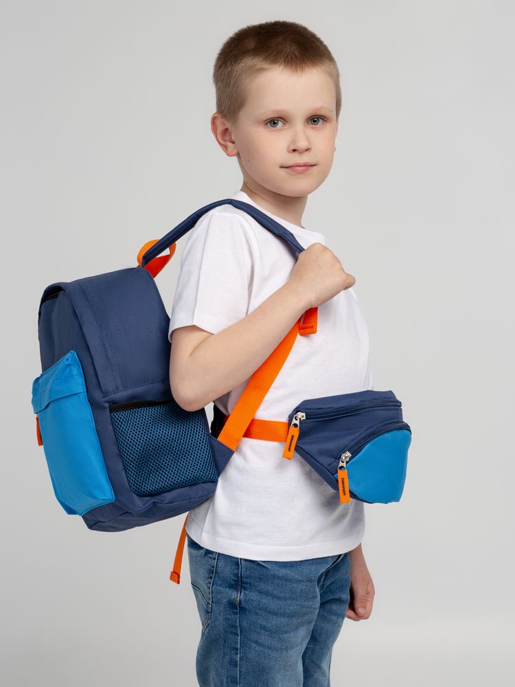 Поясная сумка детская Kiddo, синяя с голубым - купить оптом
