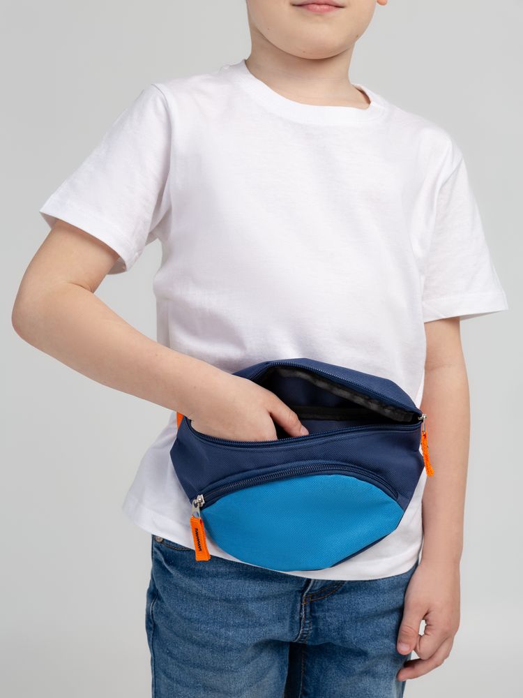 Поясная сумка детская Kiddo, синяя с голубым - купить оптом
