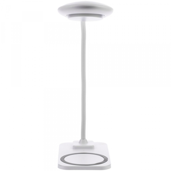 Настольная лампа с беспроводной зарядкой Modicum, белая - купить оптом