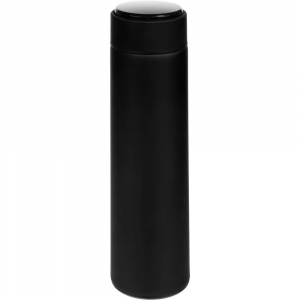 Смарт-бутылка с заменяемой батарейкой Long Therm Soft Touch, черная - купить оптом