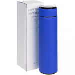 Смарт-бутылка с заменяемой батарейкой Long Therm Soft Touch, синяя, фото 8