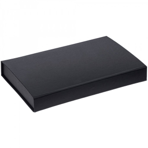Коробка Silk с ложементом под ежедневник 13x21 см, флешку и ручку, черная - купить оптом