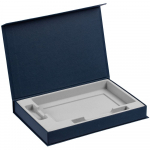 Коробка Silk с ложементом под ежедневник 13x21 см, флешку и ручку, синяя, фото 1