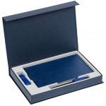 Коробка Silk с ложементом под ежедневник 13x21 см, флешку и ручку, синяя, фото 2