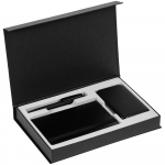 Коробка Silk с ложементом под ежедневник 10x16 см, аккумулятор и ручку, черная, фото 2