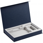 Коробка Silk с ложементом под ежедневник 10x16 см, аккумулятор и ручку, синяя, фото 1