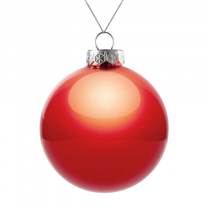 Елочный шар Finery Gloss, 10 см, глянцевый красный - купить оптом