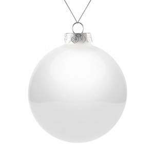Елочный шар Finery Gloss, 10 см, глянцевый белый - купить оптом
