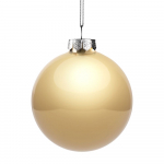 Елочный шар Finery Gloss, 10 см, глянцевый золотистый, фото 1