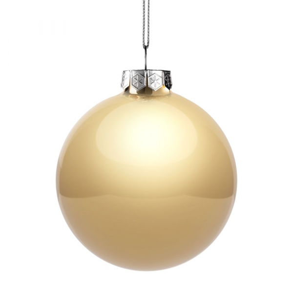 Елочный шар Finery Gloss, 10 см, глянцевый золотистый - купить оптом