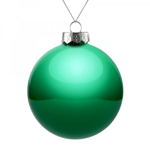 Елочный шар Finery Gloss, 10 см, глянцевый зеленый - купить оптом