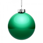 Елочный шар Finery Gloss, 10 см, глянцевый зеленый, фото 1