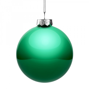 Елочный шар Finery Gloss, 10 см, глянцевый зеленый - купить оптом